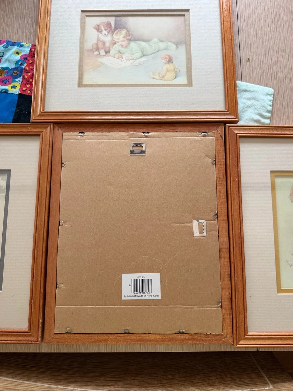 Wooden Framed Nursery Art Prints - Set of 4 (Brown)